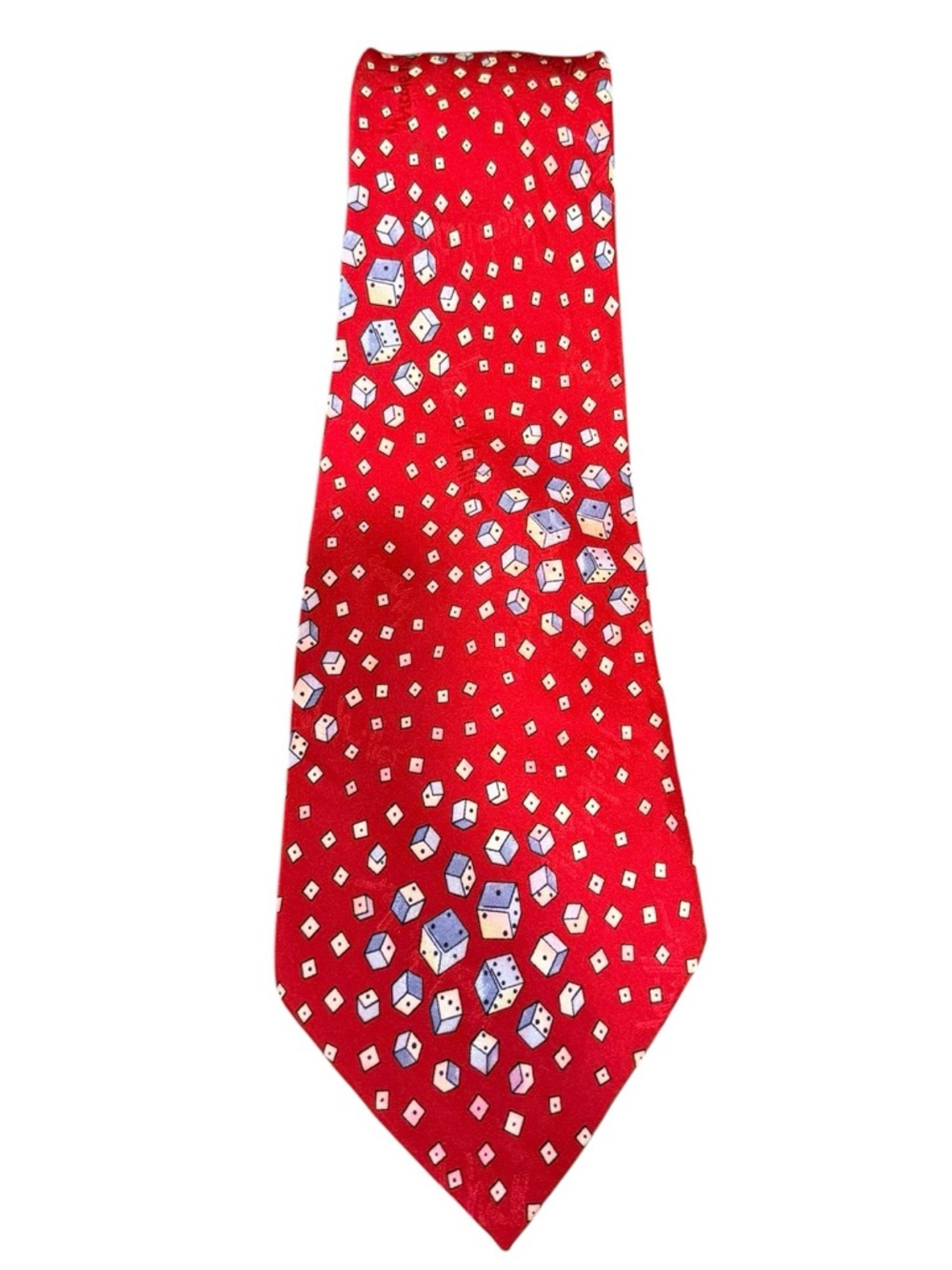 Nicole Miller Vintage 1997 Red Dice Silk Novelty Tie Y2K Mens Necktie